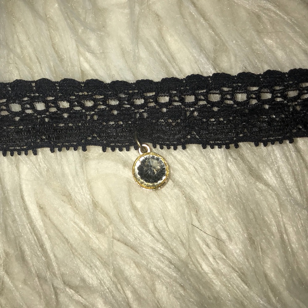 black lace choker necklace